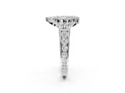 Pear-Shaped Halo Engagement Ring Setting for a Fancy Pink Lab-Grown Diamond | Graduated Channel Band | White Gold