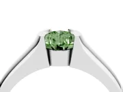 Pear-Shaped Half Bezel Solitaire Engagement Ring Setting for a Fancy Green Lab-Grown Diamond | Wide Band | Platinum