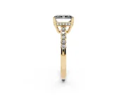 Radiant Cut Hidden Halo Engagement Ring Setting for a Black Center | Yellow Gold