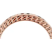 Round Diamond Channel Wedding Band Set in Rose gold with Milgrain Edges