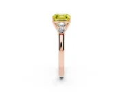 Asscher Cut 5 Stone Engagement Ring Setting for a Fancy Yellow Lab-Grown Diamond | Rose Gold
