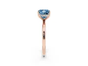 Princess Cut Micro-Prong Hidden Halo Engagement Ring Setting for a Fancy Blue Lab-Grown Diamond | Plain Band | Rose Gold