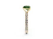Heart-Shaped Pavé Solitaire Engagement Ring Setting for a Fancy Green Lab-Grown Diamond | Yellow Gold