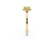 Oval Halo Engagement Ring Setting for a Fancy Yellow Lab-Grown Diamond | Plain Polished Band | Yellow Gold