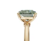 Radiant Cut Solitaire Engagement Ring Setting for a Fancy Green Lab-Grown Diamond | Tapered Plain Band | Yellow Gold