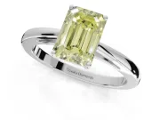 Emerald Cut Cathedral Engagement Ring Setting for a Fancy Yellow Lab-Grown Diamond | White Gold - Design NV-24626