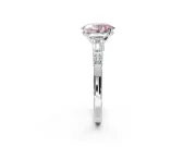 Oval Tapered Baguette Engagement Ring Setting for a Fancy Pink Lab-Grown Diamond | White Gold