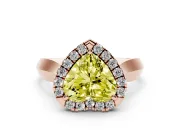 Heart-Shaped Halo Engagement Ring Setting for a Fancy Yellow Lab-Grown Diamond | Square Profile Band | Rose Gold