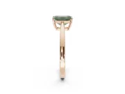 Emerald Cut Cathedral Solitaire Engagement Ring Setting for a Fancy Green Lab-Grown Diamond | Open Shoulders | Rose Gold