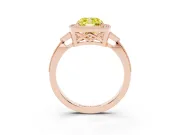 Cushion Cut Milgrain Halo Engagement Ring Setting for a Fancy Yellow Lab-Grown Diamond | Graduated Pavé | Rose Gold