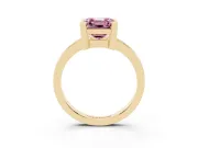 Asscher Cut Solitaire Engagement Ring Setting for a Fancy Pink Lab-Grown Diamond | Flat Tab Prongs | Yellow Gold