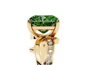 Radiant Cut Twisted Engagement Ring Setting for a Fancy Green Lab-Grown Diamond | Yellow Gold - Design NV-24635