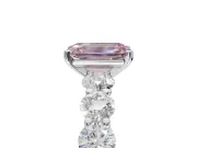 Emerald Cut Engagement Ring Setting for a Fancy Pink Lab-Grown Diamond | Sterling Silver - Design NV-24455