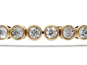 Round Lab-Grown Diamond Bezel Tennis Bracelet | Uniform Stones | Yellow Gold