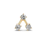 Round Lab-Grown Diamond Three-Stone Open Triangle Pendant Necklace | Prong Set | Yellow Gold