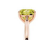 Fancy Yellow Princess Cut Diamond Solitaire Ring Set in Rose gold with Cathedral Band and Prong Setting