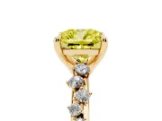 Cushion Cut Graduated Engagement Ring Setting for a Fancy Yellow Lab-Grown Diamond | Yellow Gold