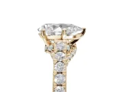 Pear-Shaped Pavé Solitaire Engagement Ring Setting | Crossover Gallery | Yellow Gold
