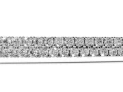 Round Lab-Grown Diamond Pavé Bar Slider Bracelet | Double Row | Sterling Silver