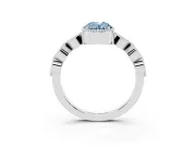 Oval Vintage Engagement Ring Setting for a Fancy Blue Lab-Grown Diamond | Platinum