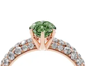 Marquise Multi Row Pave Engagement Ring Setting for a Fancy Green Lab-Grown Diamond | Rose Gold