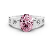 Oval Tension Style Engagement Ring Setting for a Fancy Pink Lab-Grown Diamond | Platinum