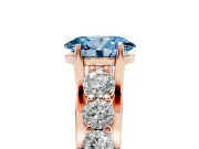 Oval Graduated Engagement Ring Setting for a Fancy Blue Lab-Grown Diamond | Rose Gold