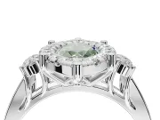 Marquise Halo Engagement Ring Setting for a Fancy Green Lab-Grown Diamond | Graduated Channel Band | Sterling Silver