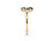 Fancy Black Marquise Cut Diamond Solitaire Ring Set in Yellow gold with Thin Band and Prong Setting