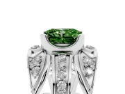 Radiant Cut Art Deco Engagement Ring Setting for a Fancy Green Lab-Grown Diamond | White Gold