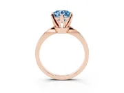 Round Tapered Solitaire Engagement Ring Setting for a Fancy Blue Lab-Grown Diamond | Claw Prong Head | Rose Gold