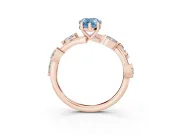 Pear-Shaped Twisted Vine Engagement Ring Setting for a Fancy Blue Lab-Grown Diamond | Rose Gold