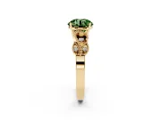 Round Vintage Engagement Ring Setting for a Fancy Green Lab-Grown Diamond | Yellow Gold