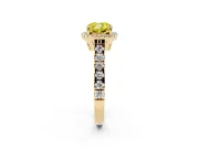 Cushion Cut Accented Halo Engagement Ring Setting for a Fancy Yellow Lab-Grown Diamond | Yellow Gold
