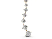Princess Cut Lab-Grown Diamond Graduated Curve Drop Necklace | Set on Point | Yellow Gold