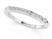 Round Diamond Pavé Bar Station Ring Set in White gold with Channel Setting