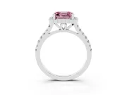 Asscher Cut Halo Engagement Ring Setting for a Fancy Pink Lab-Grown Diamond | Sterling Silver - Design NV-24763