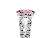 Oval Graduated Split Shank Engagement Ring Setting for a Fancy Pink Lab-Grown Diamond | Platinum