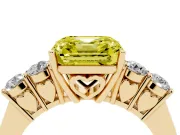 Asscher Cut 5 Stone Engagement Ring Setting for a Fancy Yellow Lab-Grown Diamond | Yellow Gold