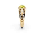 Round Halo Engagement Ring Setting for a Fancy Yellow Lab-Grown Diamond | Split Shank | Yellow Gold