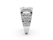 Marquise Vintage Milgrain Pave Engagement Ring Setting | Crescent Side Rows | Sterling Silver