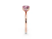 Fancy Pink Princess Cut Diamond Solitaire Engagement Ring Set in Rose gold with Prong Setting and Polished Band