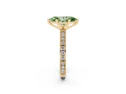Marquise Vintage Pavé Engagement Ring Setting for a Fancy Green Lab-Grown Diamond | Yellow Gold