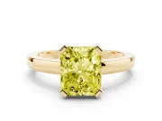 Radiant Cut Solitaire Engagement Ring Setting for a Fancy Yellow Lab-Grown Diamond | Flat Tab Prongs | Yellow Gold