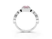 Fancy Pink Oval Cut Diamond Milgrain Marquise Twist Band Ring Set in Silver with Prong Setting