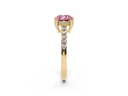 Cushion Cut Engagement Ring Setting for a Fancy Pink Lab-Grown Diamond | Yellow Gold - Design NV-24649