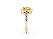 Oval Halo Engagement Ring Setting for a Fancy Yellow Lab-Grown Diamond | Pavé Band | Yellow Gold