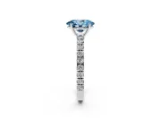 Oval Pave Engagement Ring Setting for a Fancy Blue Lab-Grown Diamond | Shared Prong Band | Platinum