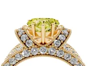 Heart-Shaped Vintage Pave Engagement Ring Setting for a Fancy Yellow Lab-Grown Diamond | Milgrain Edges | Yellow Gold