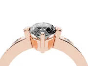 Marquise Tension Style Engagement Ring Setting for a Black Center | Flush Set Accents | Rose Gold
